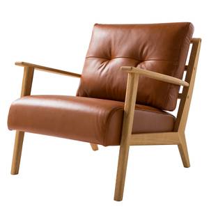 Fauteuil TIMON Cuir véritable Dub : Marron