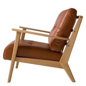 Fauteuil TIMON Cuir véritable Dub : Marron