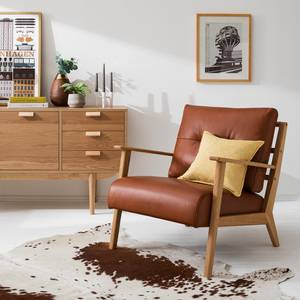 Fauteuil TIMON Cuir véritable Dub : Marron