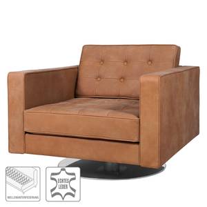 Fauteuil pivotant Chelsea IV Cuir - Cuir véritable Custo : Marron