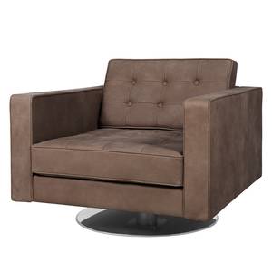 Fauteuil pivotant Chelsea IV Cuir - Cuir véritable Custo : Marron foncé