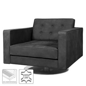 Fauteuil pivotant Chelsea IV Cuir - Cuir véritable Custo : Noir