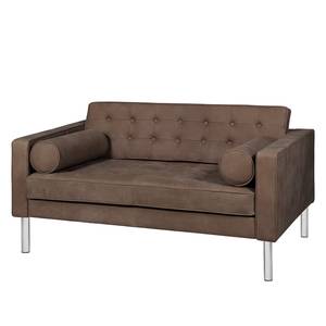 Sofa Chelsea IV (2-Sitzer) Echtleder - Echtleder Custo: Dunkelbraun - Zylinder