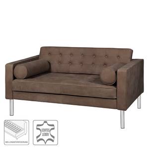 Sofa Chelsea IV (2-Sitzer) Echtleder - Echtleder Custo: Dunkelbraun - Zylinder