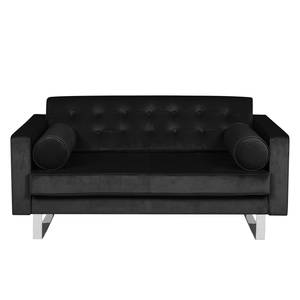 Sofa Chelsea III (2-Sitzer) Microfaser - Stoff Tond: Schwarz - Kufen