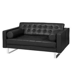 Sofa Chelsea IV (2-Sitzer) Echtleder - Echtleder Lasde: Schwarz - Kufen