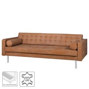 Sofa Chelsea IV (3-Sitzer) Echtleder - Echtleder Custo: Braun - Zylinder