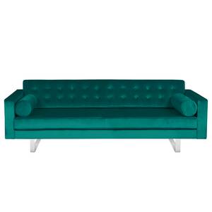 Sofa Chelsea III (3-Sitzer) Microfaser - Stoff Tond: Petrol - Kufen