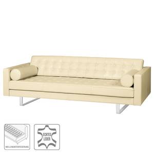 Sofa Chelsea IV (3-Sitzer) Echtleder - Echtleder Lasde: Creme - Kufen