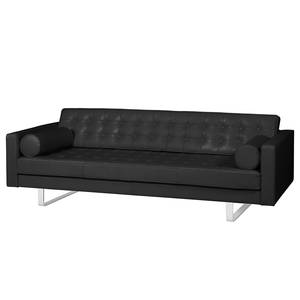 Sofa Chelsea IV (3-Sitzer) Echtleder - Echtleder Lasde: Schwarz - Kufen