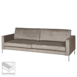 Sofa Portobello III (3-Sitzer) Samt - Stoff Tond: Hellgrau - Eckig