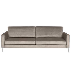 Sofa Portobello III (3-Sitzer) Samt - Stoff Tond: Hellgrau - Eckig