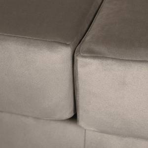 Sofa Portobello III (3-Sitzer) Samt - Stoff Tond: Hellgrau - Eckig