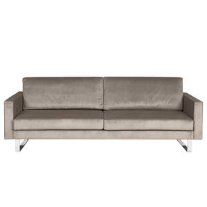 Sofa Portobello III (3-Sitzer) Samt - Stoff Tond: Hellgrau - Kufen