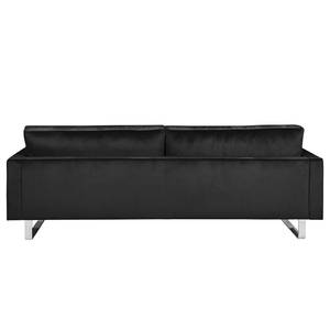 Sofa Portobello III (3-Sitzer) Samt - Stoff Tond: Schwarz - Kufen