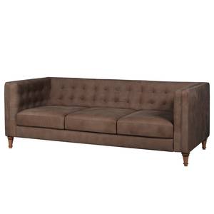 Sofa Buckingham IV (3-Sitzer) Leder - Echtleder Custo: Dunkelbraun