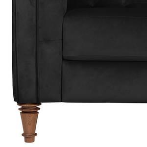 Sofa Buckingham III (3-Sitzer) Microfaser - Stoff Tond: Schwarz