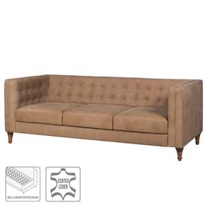 Sofa Buckingham IV (3-Sitzer) Leder - Echtleder Custo: Hellbraun