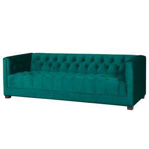 Sofa Grand II (3-Sitzer) Samt - Stoff Tond: Petrol