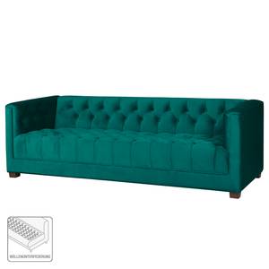 Sofa Grand II (3-Sitzer) Samt - Stoff Tond: Petrol