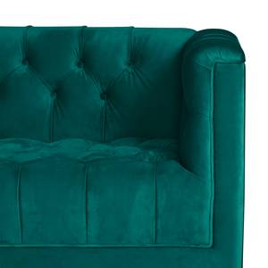 Sofa Grand II (3-Sitzer) Samt - Stoff Tond: Petrol