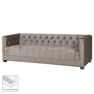 Sofa Grand II (3-Sitzer) Samt - Stoff Tond: Hellgrau