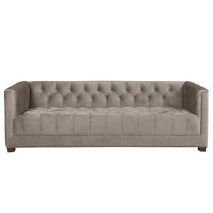 Sofa Grand II (3-Sitzer) Samt - Stoff Tond: Hellgrau