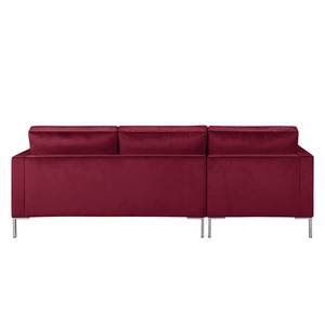 Ecksofa Portobello III Samt - Stoff Tond: Bordeaux - Breite: 207 cm - Longchair davorstehend links