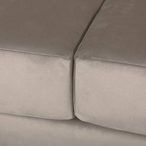 Canapé d’angle Portobello III Microfibre - Tissu Tond : Gris clair - Largeur : 207 cm - Méridienne courte à gauche (vue de face)