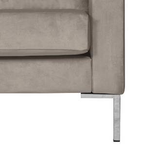 Ecksofa Portobello III Samt - Stoff Tond: Hellgrau - Breite: 207 cm - Longchair davorstehend links