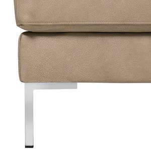 Canapé d’angle Portobello IV Cuir - Cuir véritable Custo : Gris clair - Largeur : 207 cm - Méridienne courte à gauche (vue de face)