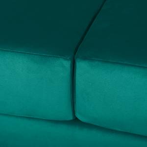 Canapé d’angle Portobello III Microfibre - Tissu Tond : Pétrole - Largeur : 207 cm - Méridienne courte à gauche (vue de face)