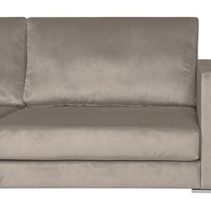 Ecksofa Portobello III Samt - Stoff Tond: Hellgrau - Breite: 251 cm - Longchair davorstehend links