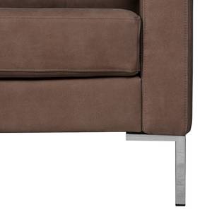 Hoekbank Portobello IV Leer - Leer Custo: Donkerbruin - Breedte: 251 cm - Longchair vooraanzicht links