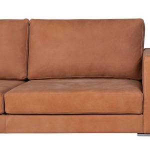 Canapé d’angle Portobello IV Cuir - Cuir véritable Custo : Marron - Largeur : 251 cm - Méridienne courte à gauche (vue de face)