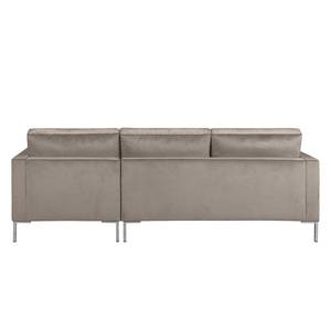 Hoekbank Portobello III Microvezel - Stof Tond: Lichtgrijs - Breedte: 207 cm - Longchair vooraanzicht rechts