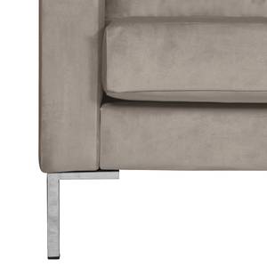 Ecksofa Portobello III Samt - Stoff Tond: Hellgrau - Breite: 207 cm - Longchair davorstehend rechts