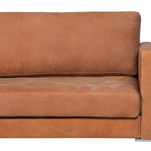 Hoekbank Portobello IV Leer - Leer Custo: Bruin - Breedte: 293 cm - Longchair vooraanzicht links