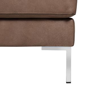 Hoekbank Portobello IV Leer - Leer Custo: Donkerbruin - Breedte: 207 cm - Longchair vooraanzicht rechts