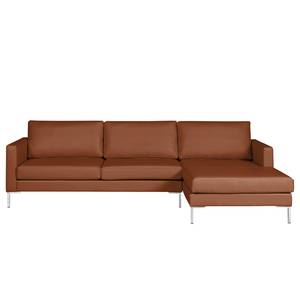 Ecksofa Portobello IV Echtleder - Echtleder Lasde: Cognac - Breite: 251 cm - Longchair davorstehend rechts