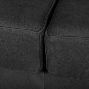 Canapé d’angle Portobello IV Cuir - Cuir véritable Custo : Noir - Largeur : 251 cm - Méridienne courte à droite (vue de face)