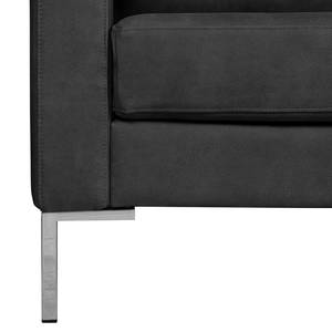 Canapé d’angle Portobello IV Cuir - Cuir véritable Custo : Noir - Largeur : 251 cm - Méridienne courte à droite (vue de face)