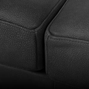Canapé d’angle Portobello IV Cuir - Cuir véritable Custo : Noir - Largeur : 207 cm - Méridienne courte à droite (vue de face)