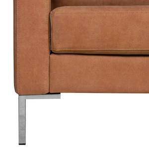Canapé d’angle Portobello IV Cuir - Cuir véritable Custo : Marron - Largeur : 251 cm - Méridienne courte à droite (vue de face)