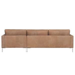 Ecksofa Portobello IV Echtleder - Echtleder Custo: Hellbraun - Breite: 251 cm - Longchair davorstehend rechts