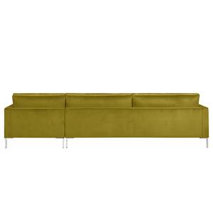 Ecksofa Portobello III Samt - Stoff Tond: Grün - Breite: 293 cm - Longchair davorstehend rechts