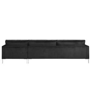 Ecksofa Portobello III Samt - Stoff Tond: Schwarz - Breite: 293 cm - Longchair davorstehend rechts