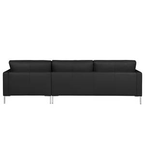 Ecksofa Portobello IV Echtleder - Echtleder Lasde: Schwarz - Breite: 251 cm - Longchair davorstehend rechts