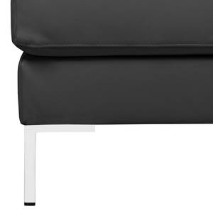 Canapé d’angle Portobello IV Cuir - Cuir véritable Lasde : Noir - Largeur : 251 cm - Méridienne courte à droite (vue de face)