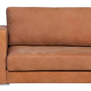 Canapé d’angle Portobello IV Cuir - Cuir véritable Custo : Marron - Largeur : 293 cm - Méridienne courte à droite (vue de face)